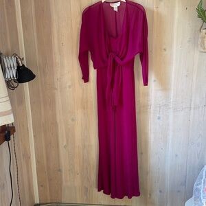 Vintage silk slip dress with cover up size 8